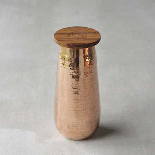 Copper Water Carafe with Wood Lid