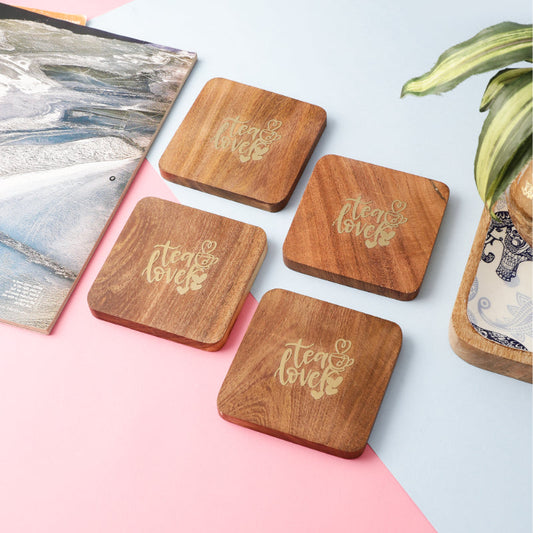 Natural Wood Coaster | Set of 4