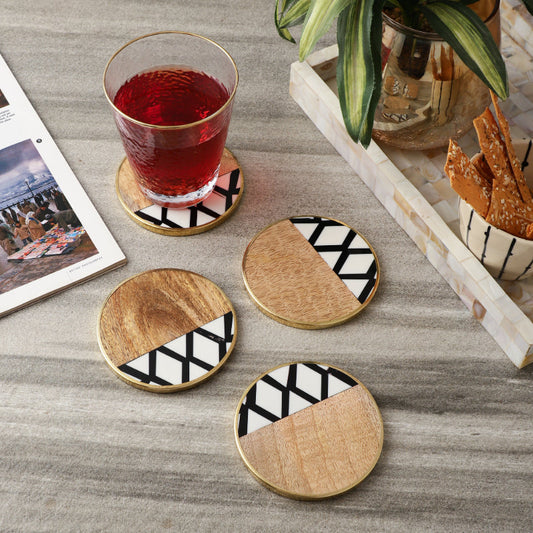 Crisscross Wooden Coaster | Set of 4