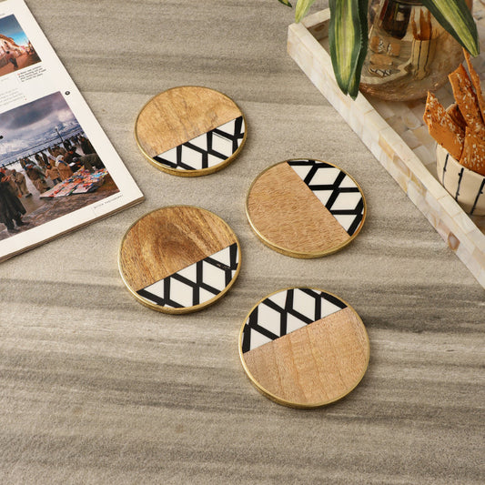 Crisscross Wooden Coaster | Set of 4