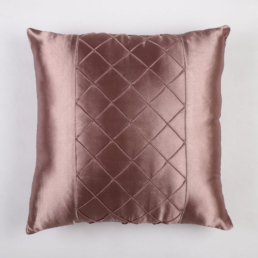 Check Satin Cushion Cover| Rose  |Set of 2