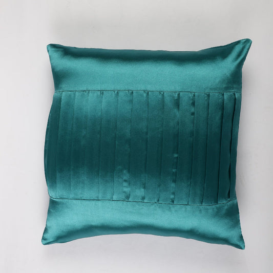 Fold Satin Cushion Cover| Turquoise |Set of 2