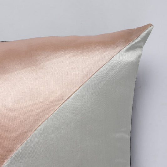 BW Asymmetrical Satin Cushion Cover| Pink |Set of 2