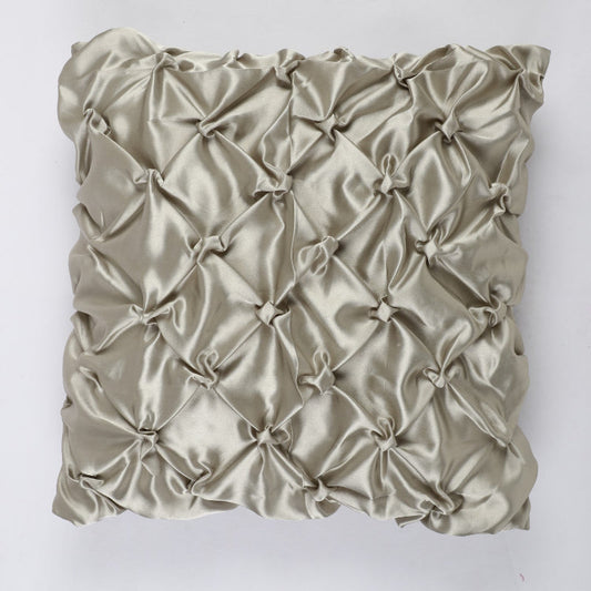 Quilted Satin Cushion Cover| Ivory |Set of 2