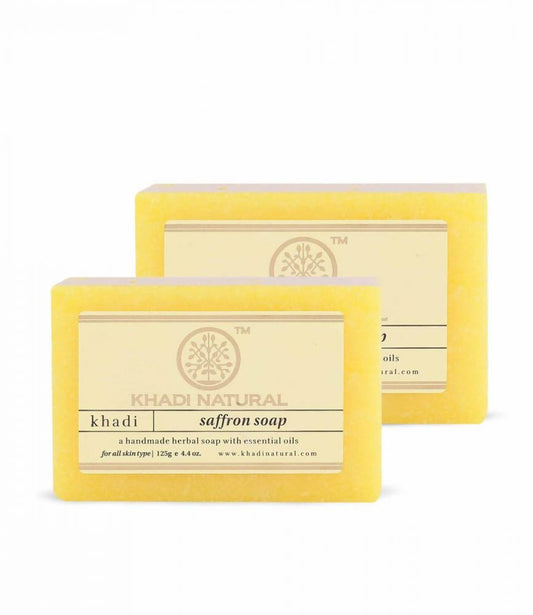 Khadi Natural Herbal Saffron Soap - 125 gm - Pack of 2