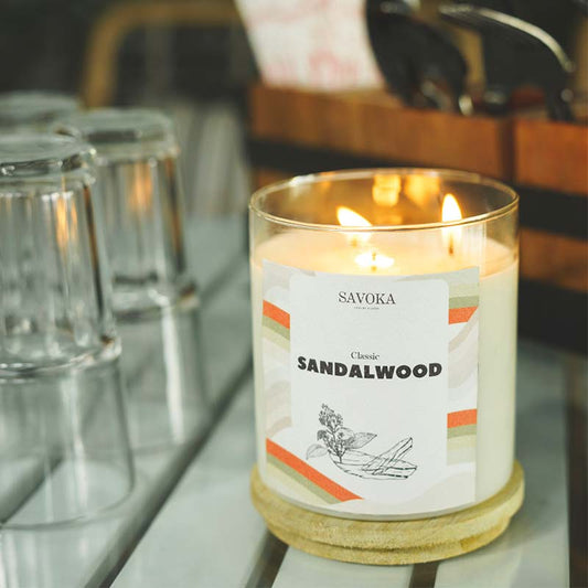 Classic Sandalwood Scented Soy Candle