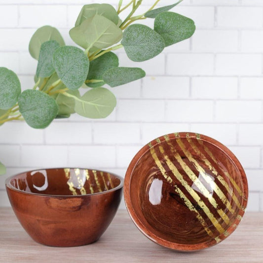 Gold Stripes Bowl