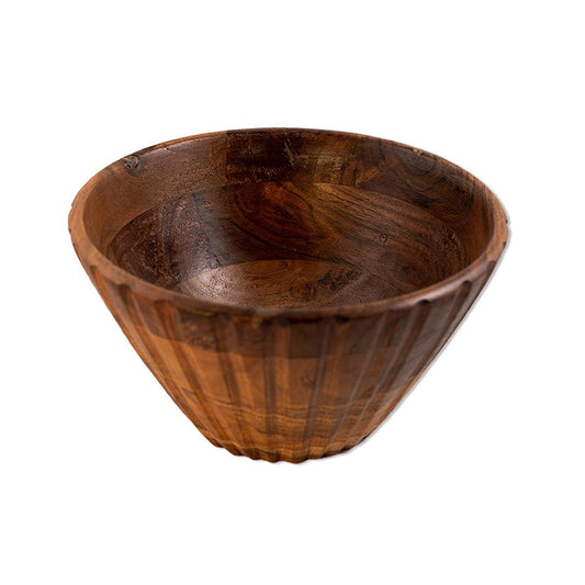 Ribbed Wooden Bowl | Multiple Colors