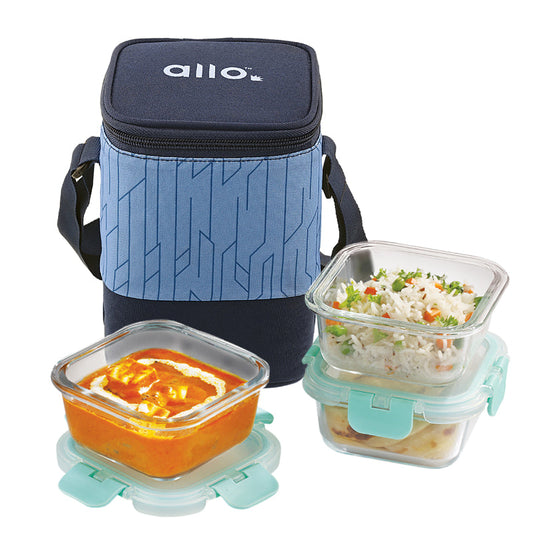 Averll Safe Glass Lunch box  | Set Of 3 | Multiple Colors