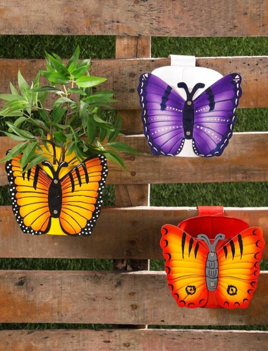 Butterfly Railing Planters | Set of 3