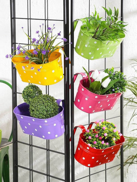 Polka Dot Oval Planters | Set of 5