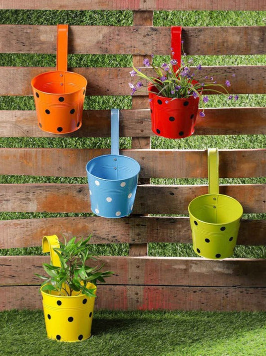 Polka Dot Round Planters | Set of 5