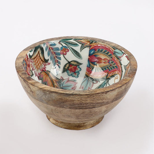 Wooden Multicolor Meena Salad Bowl