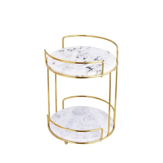 Round Two Tier Marble Stand