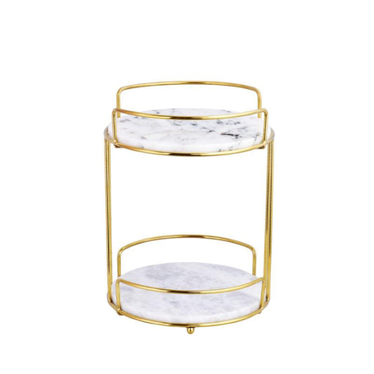 Round Two Tier Marble Stand