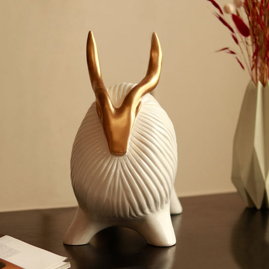 Golden Horned Yak Sculpture | Multiple Colors