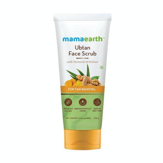 Mamaearth Ubtan Face Scrub with Turmeric & Walnut for Tan Removal - 100 gms