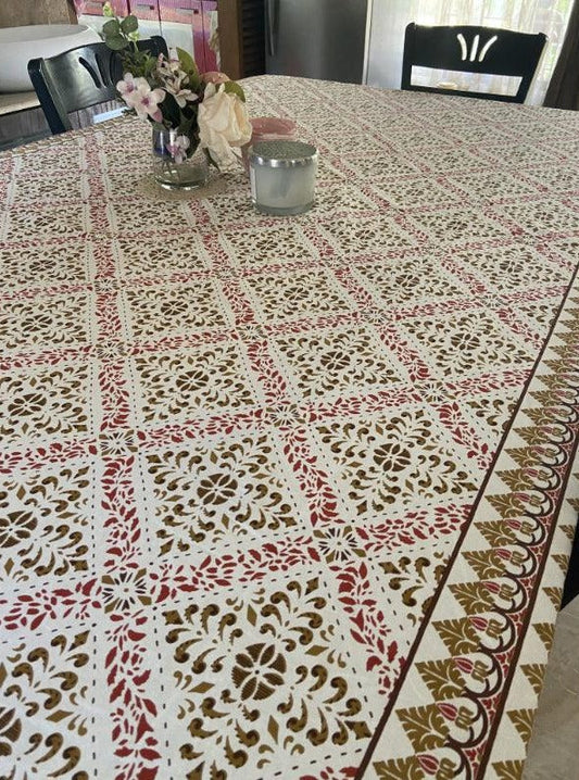 Cotton Block Print Table Cover