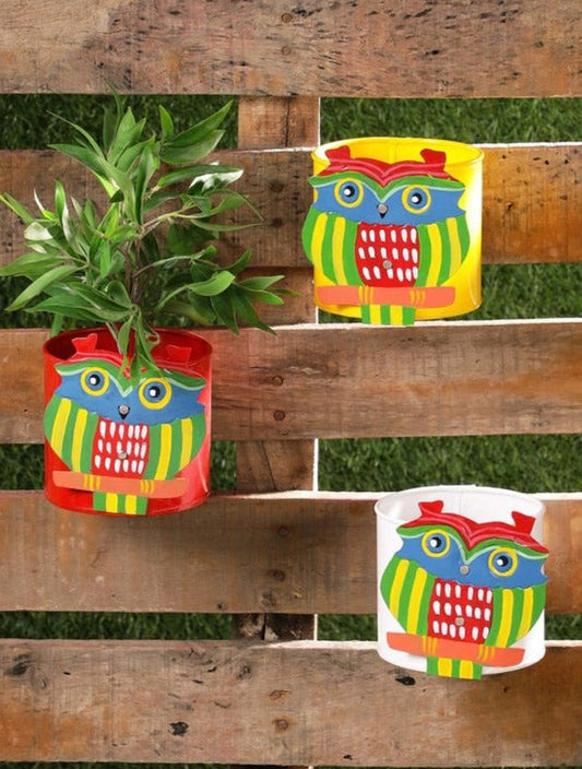 Owl Railing Planters | Set of 3