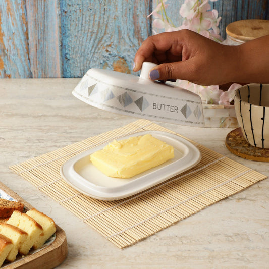 White Ceramic Butter Dish