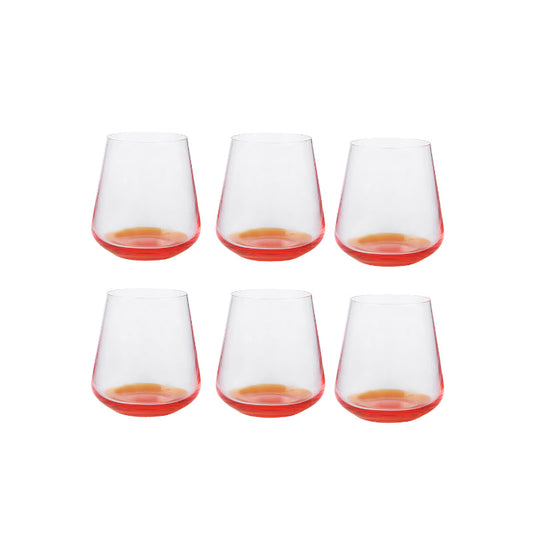 Siesta Orange Base Crystal Whiskey Glass | Set of 6