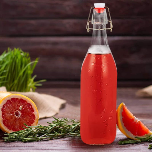 Flip Top Bottle Glass Bottle | Set of 3