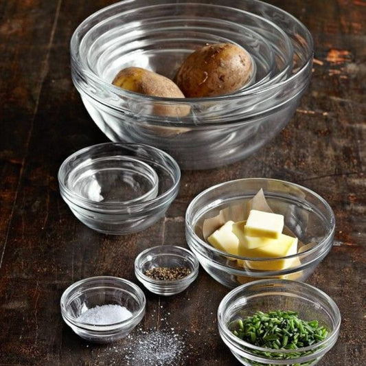 Glass Stackable Bowls | Set of 6 bowls | Same size Combos- 145ml, 240ml