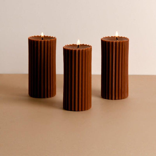 Scented Tall Pillar Candles | Same Color Set of 3