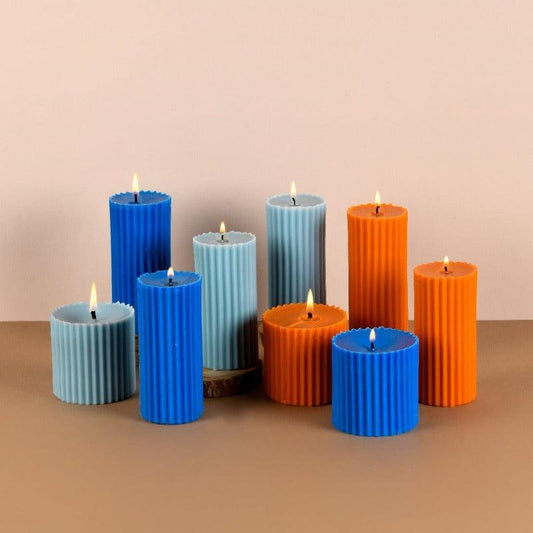 Set of 9 Scented Pillar Candles