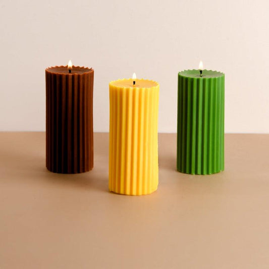 Scented Tall Pillar Candles | Multi-Color Set of 3