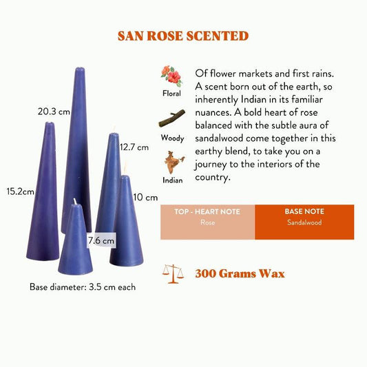 Scented Conical Candles | Same Color Set of 5