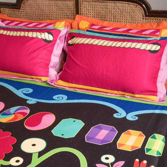 Hot Pink The Monk's Tangerine Bedding Set | King Size