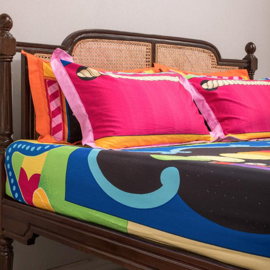 Hot Pink The Monk's Tangerine Bedding Set | King Size