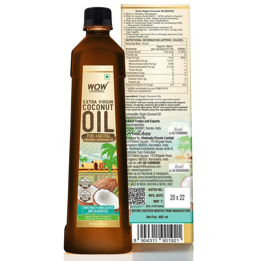 Wow Skin Science Extra Virgin Coconut Oil - 400 ml