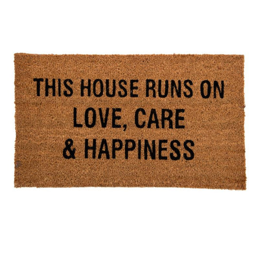 This House Runs On Love Care & Happiness | Printed  Door Mat