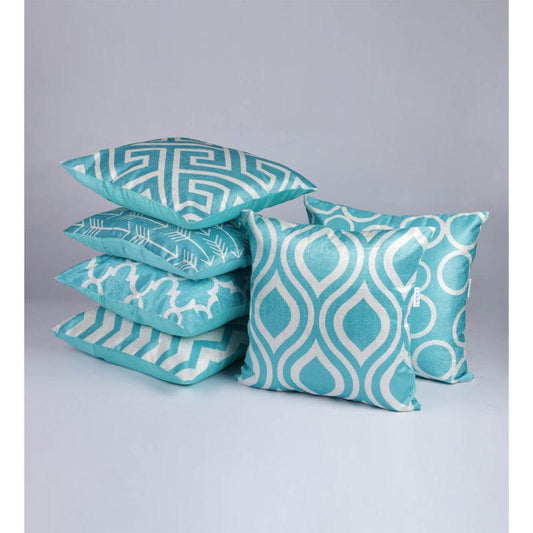 Printed Soft Velvet Cushion Cover | Set Of 6 | Multiple Colors