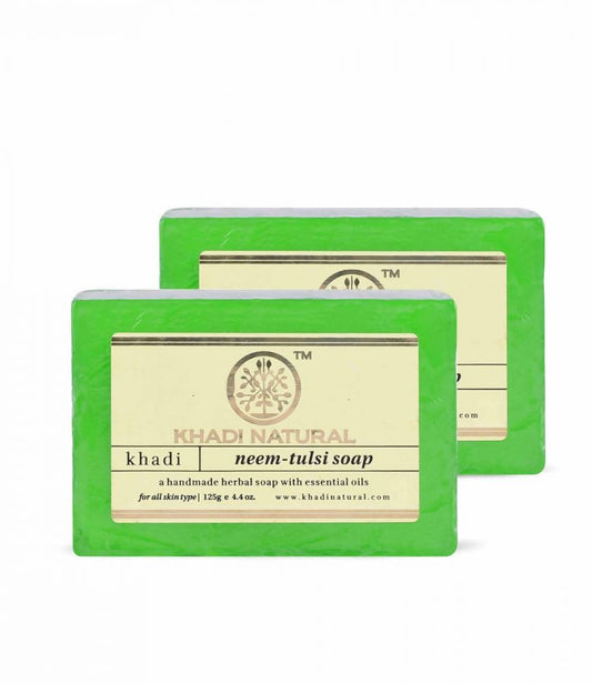 Khadi Natural Herbal Neem Tulsi Soap - 125 gm - Pack of 2
