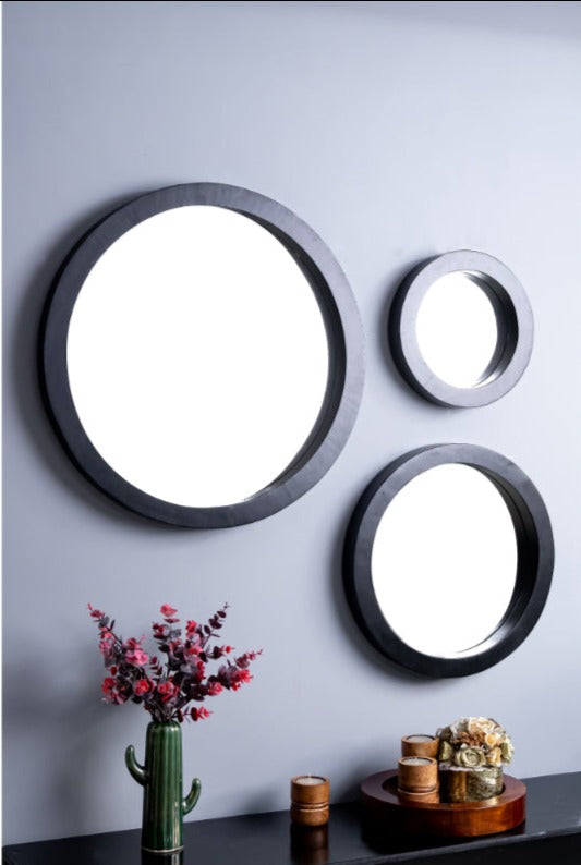 Amara Black Wall Mirror | Set of 3