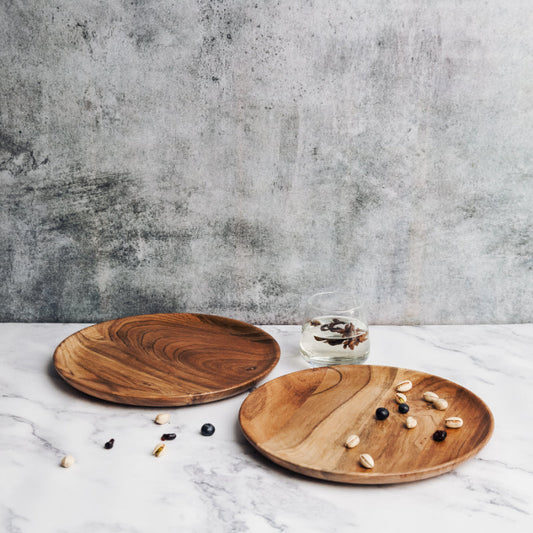 Dune Acacia Plates | 11 Inch | Set of 2, 4, 6