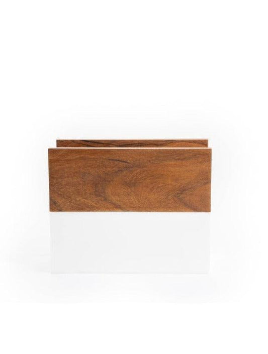 Bella Marble And Wood Tissue Holder