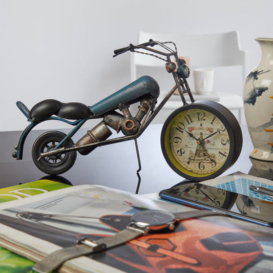 Metal Blue Bike Clock