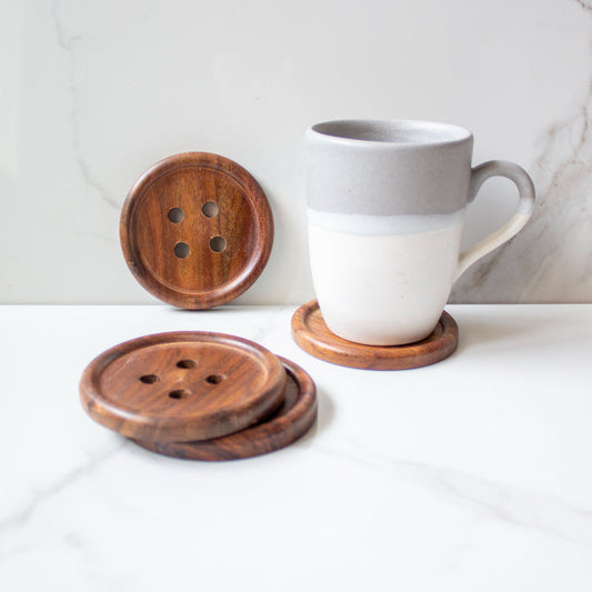 Button Coasters | Set of 4