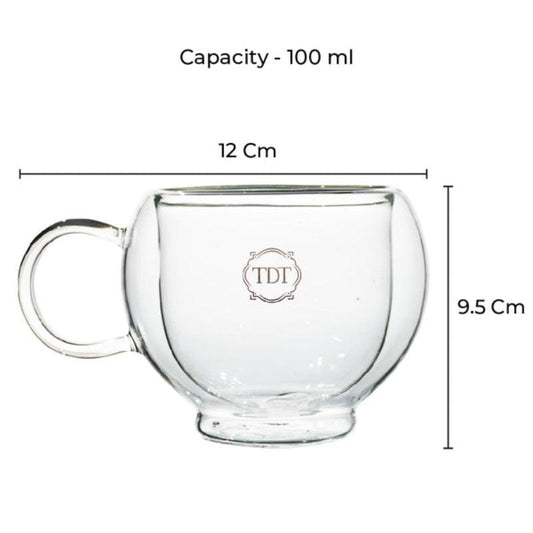 Double Wall Insulated Borosilicate Glass Cup |100ml