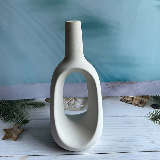 Modern Ceramic Vases Combo  | Set of 2 | 8.5 Inches & 6.5 Inches