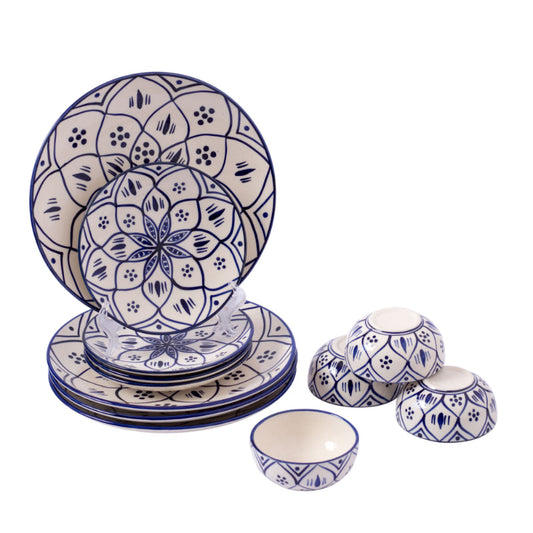 Era Ceramic Handpainted Dinner Set | Set Of 12