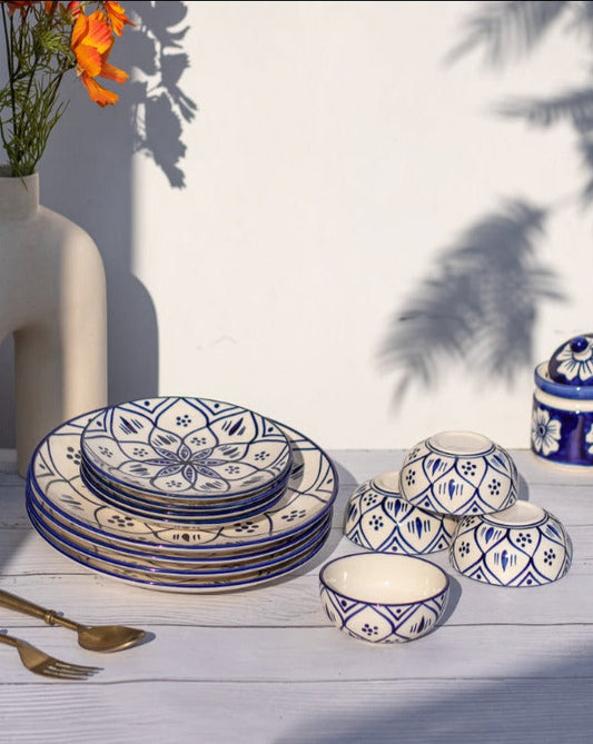 Era Ceramic Handpainted Dinner Set | Set Of 12