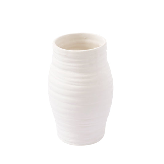 Clio Decorative White Ceramic Vase | 8.5 inch