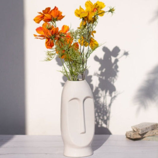 Modern White Face Shaped Vase