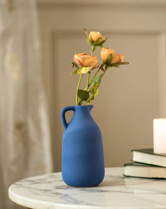 Simon Decorative Blue Ceramic Vase | 6.5 Inch