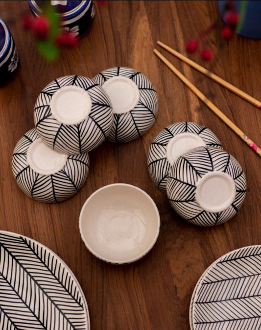 Dioni Ceramic Handcrafted Serving Bowls | Set Of 6